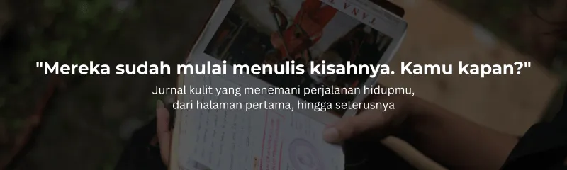 Banner CTA Jurnal Kulit Handmade Hibrkraft Testimoni.