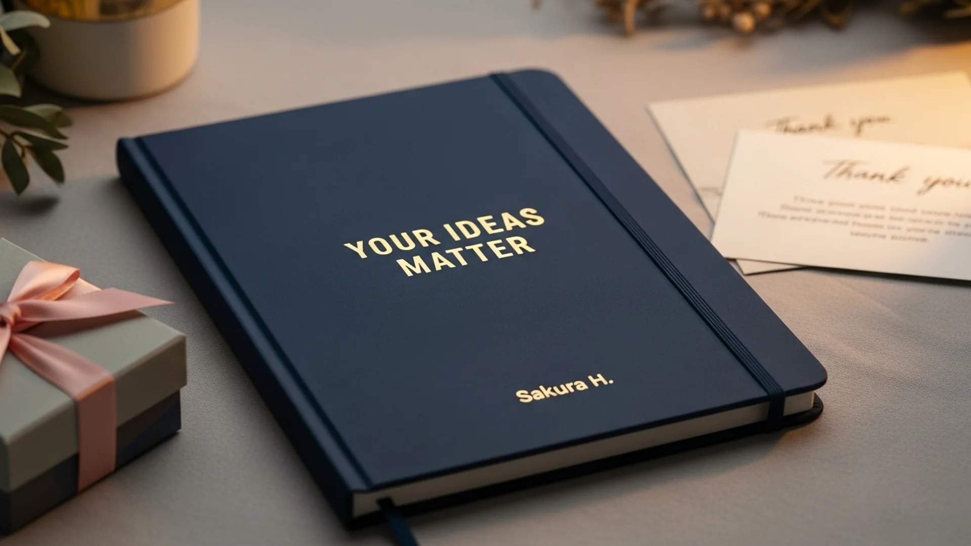 Navy Notebook Ideas Matter Gift Box