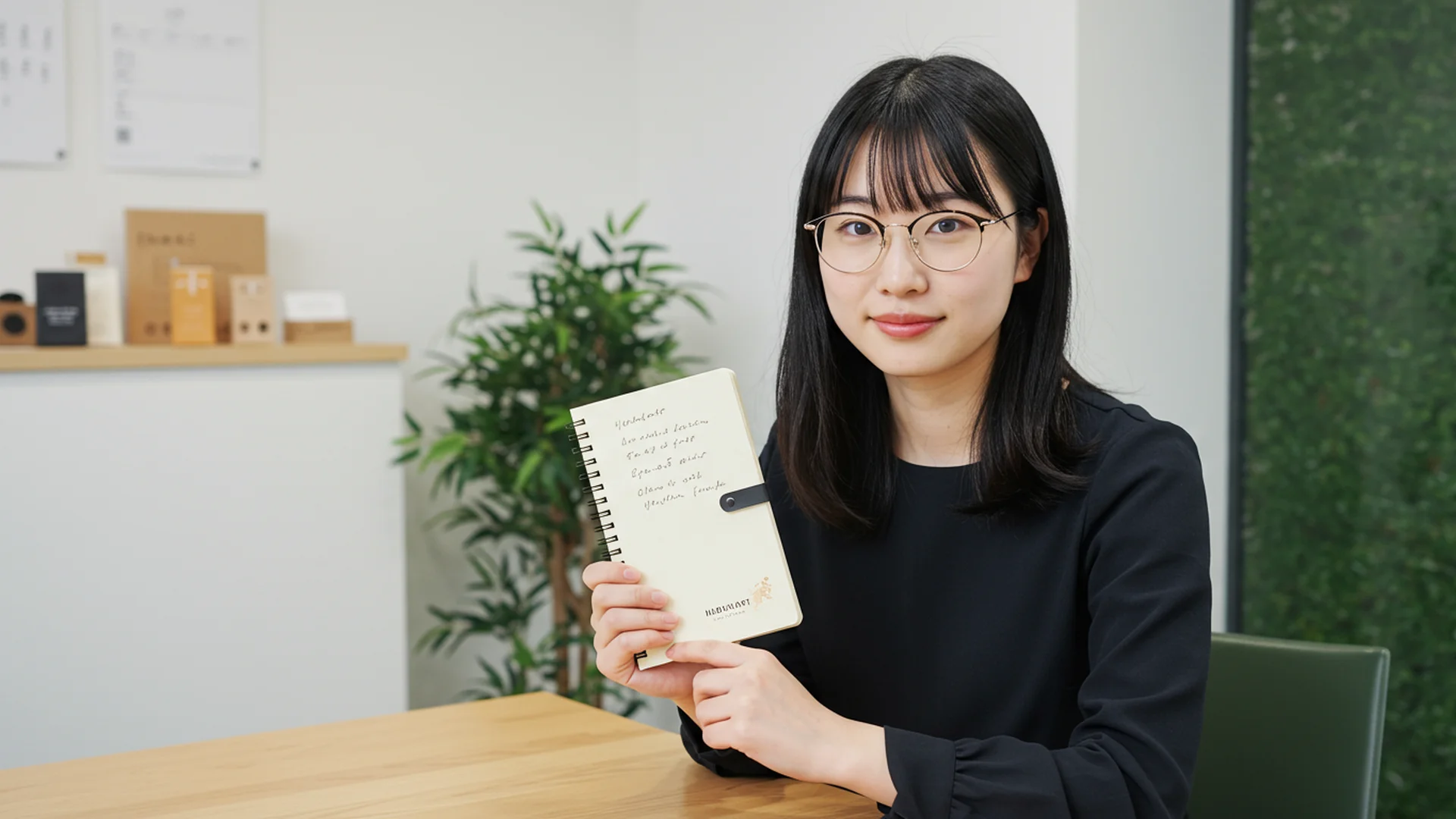 Woman Holding Notebook Notes Interview