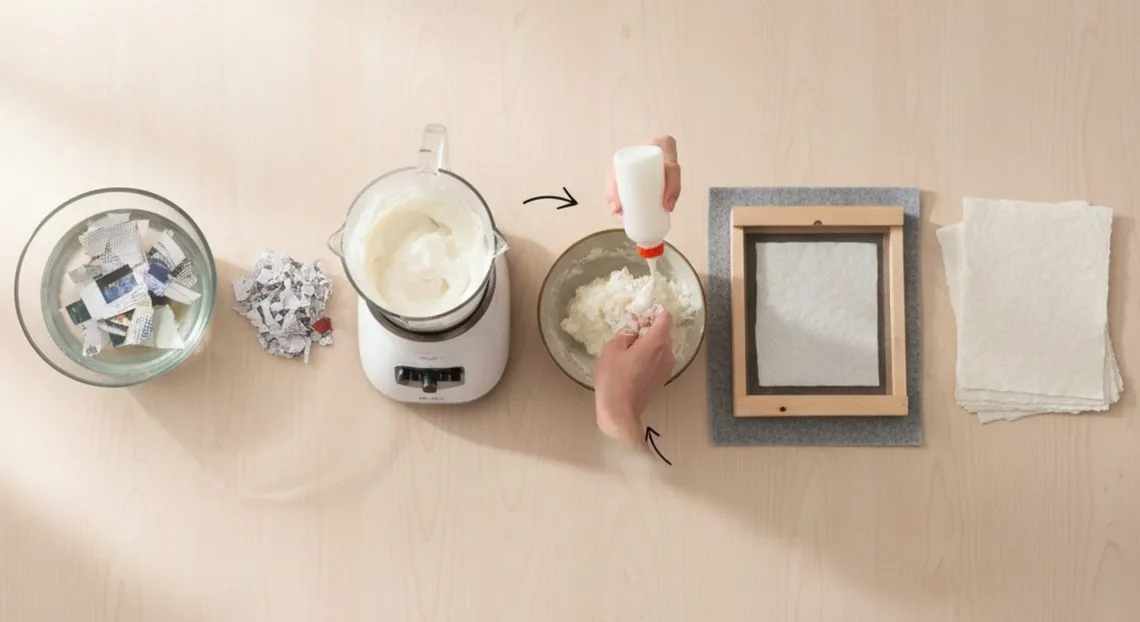Membuat Kertas Daur Ulang di Skala Rumah Tangga: Panduan A-Z dari Pulping Blender hingga Panel Tahan Air