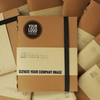 Brown leather custom notebooks - branded stationery bulk wholesale order