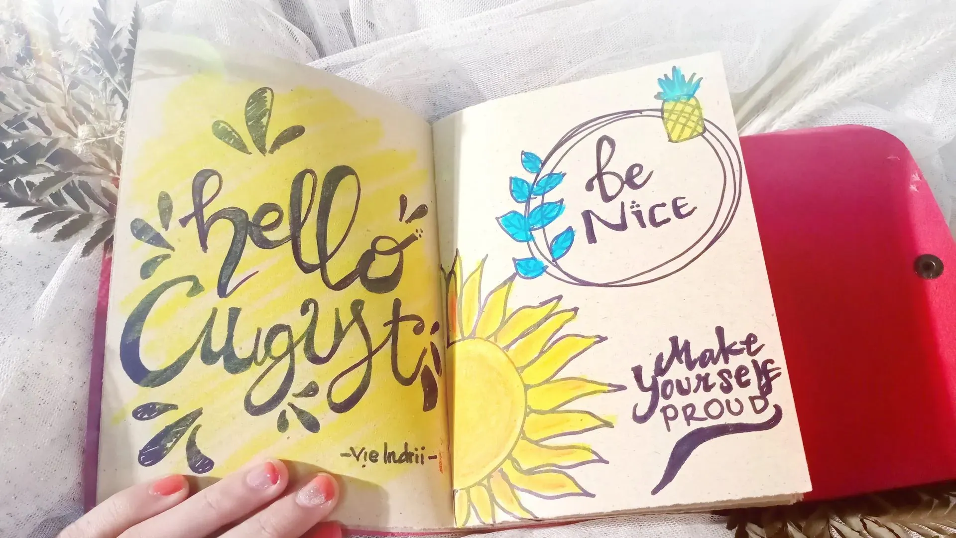 Hand Drawn Notebook August Custom Notebook Personalized Journal Standard Order