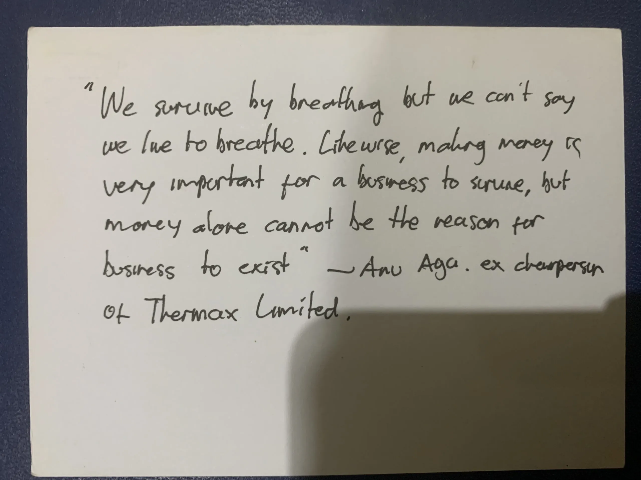 May Business Money Survival Quote