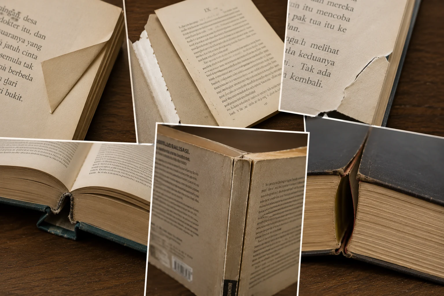 Contoh buku yang ditangani dengan layanan Reparasi