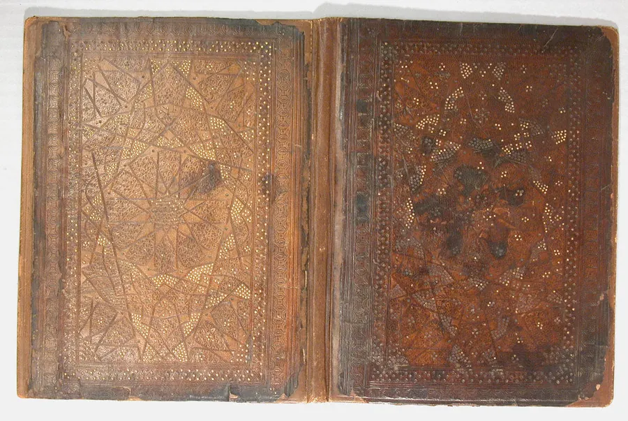 Bookbinding, first half 14th century — Leather; stamped and gilded
