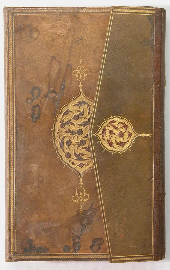 Bookbinding, 17th century — Leather; tooled, gilded, and painted