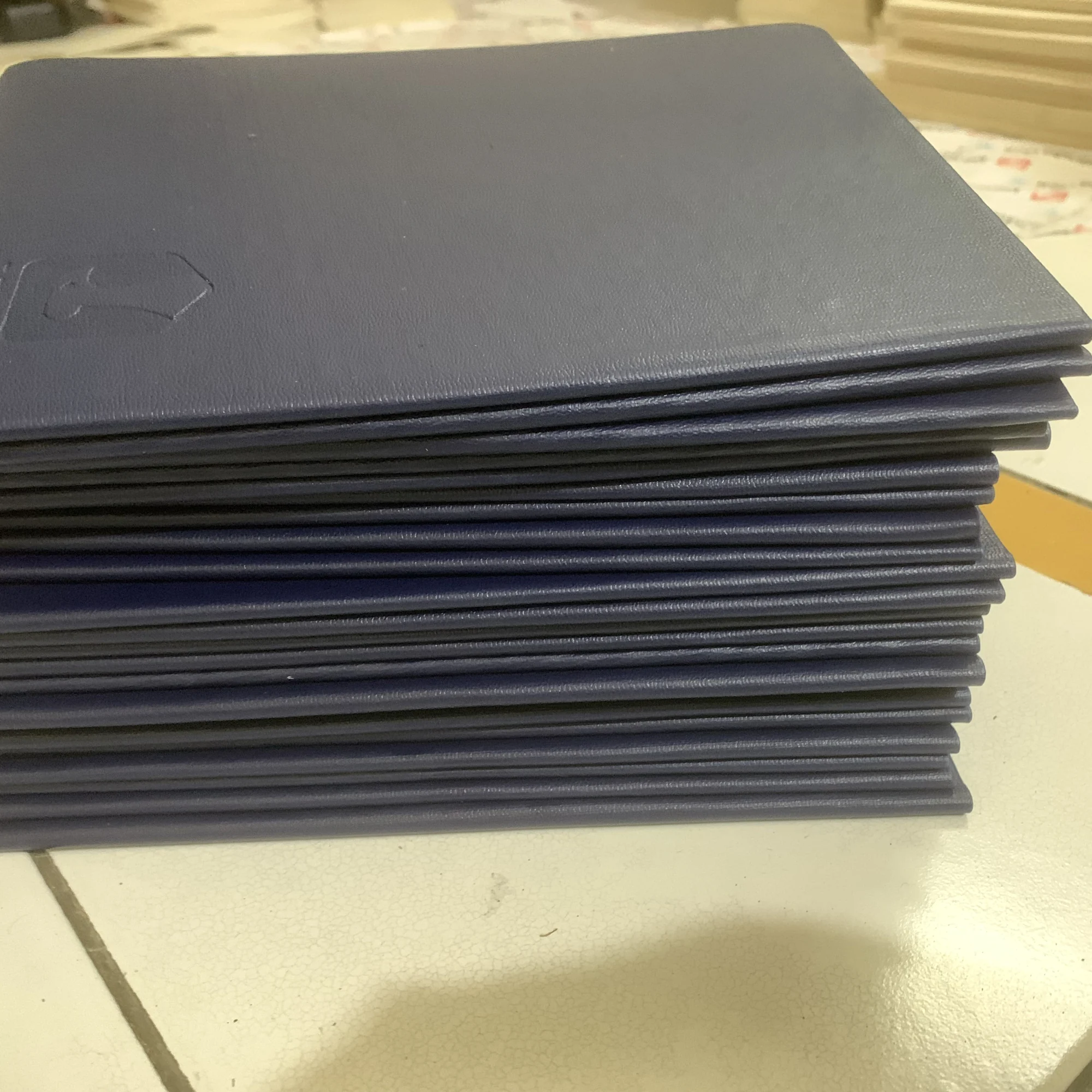 blue booklets stack paper