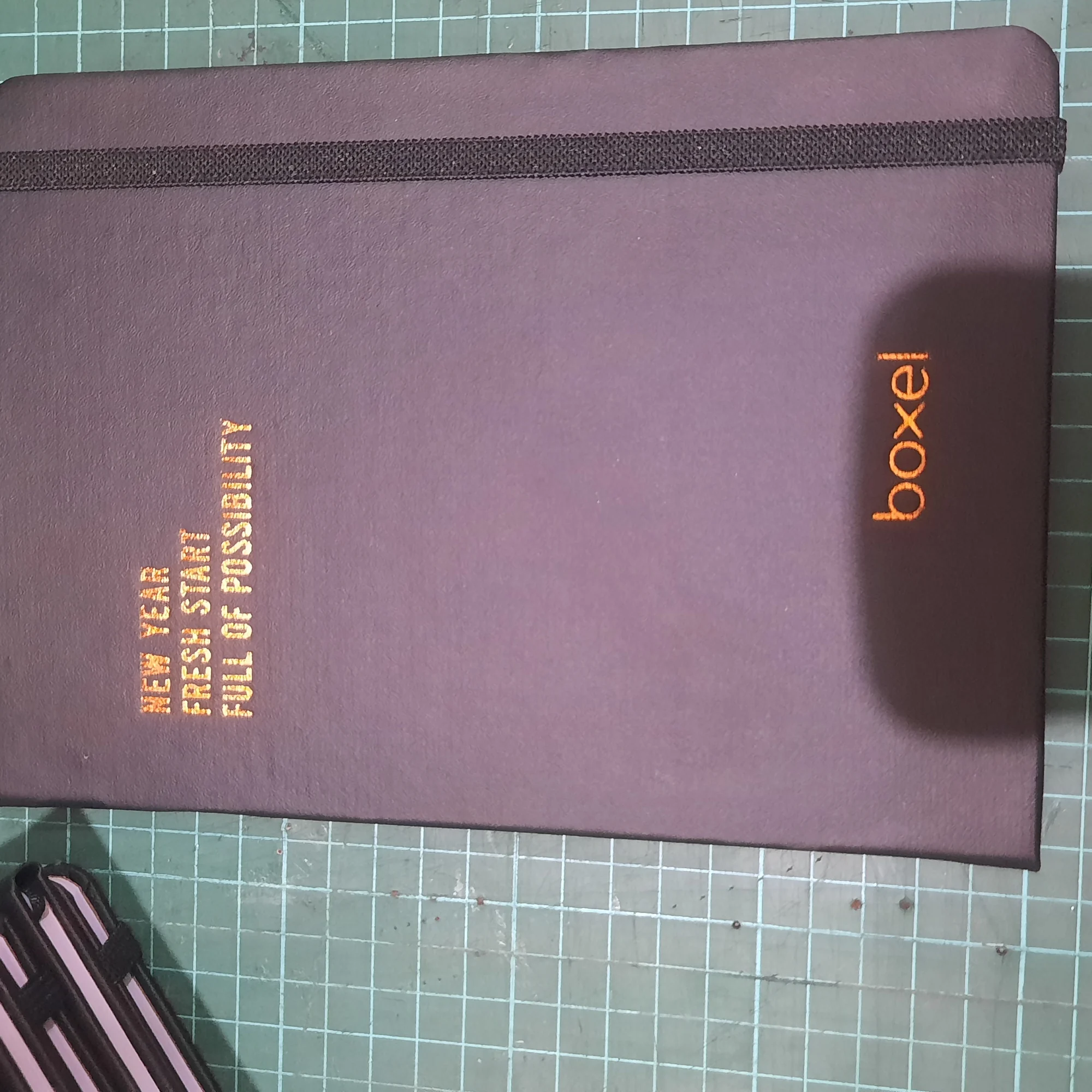 boxel notebook dark grey gold text new year