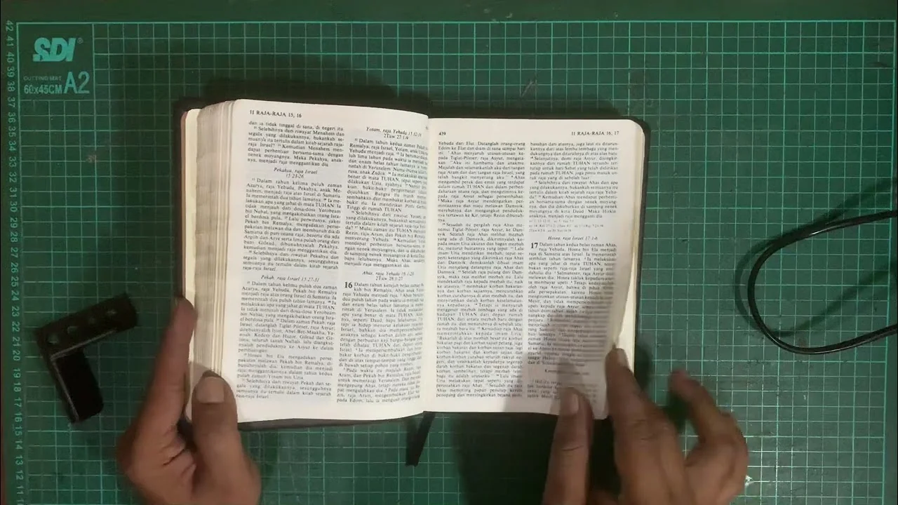 Hasil akhir: Alkitab dijilid ulang dengan kulit asli