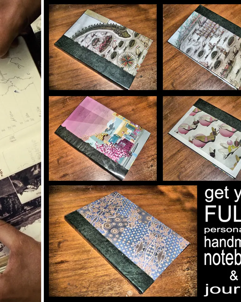 Kolase iklan notebook buatan tangan